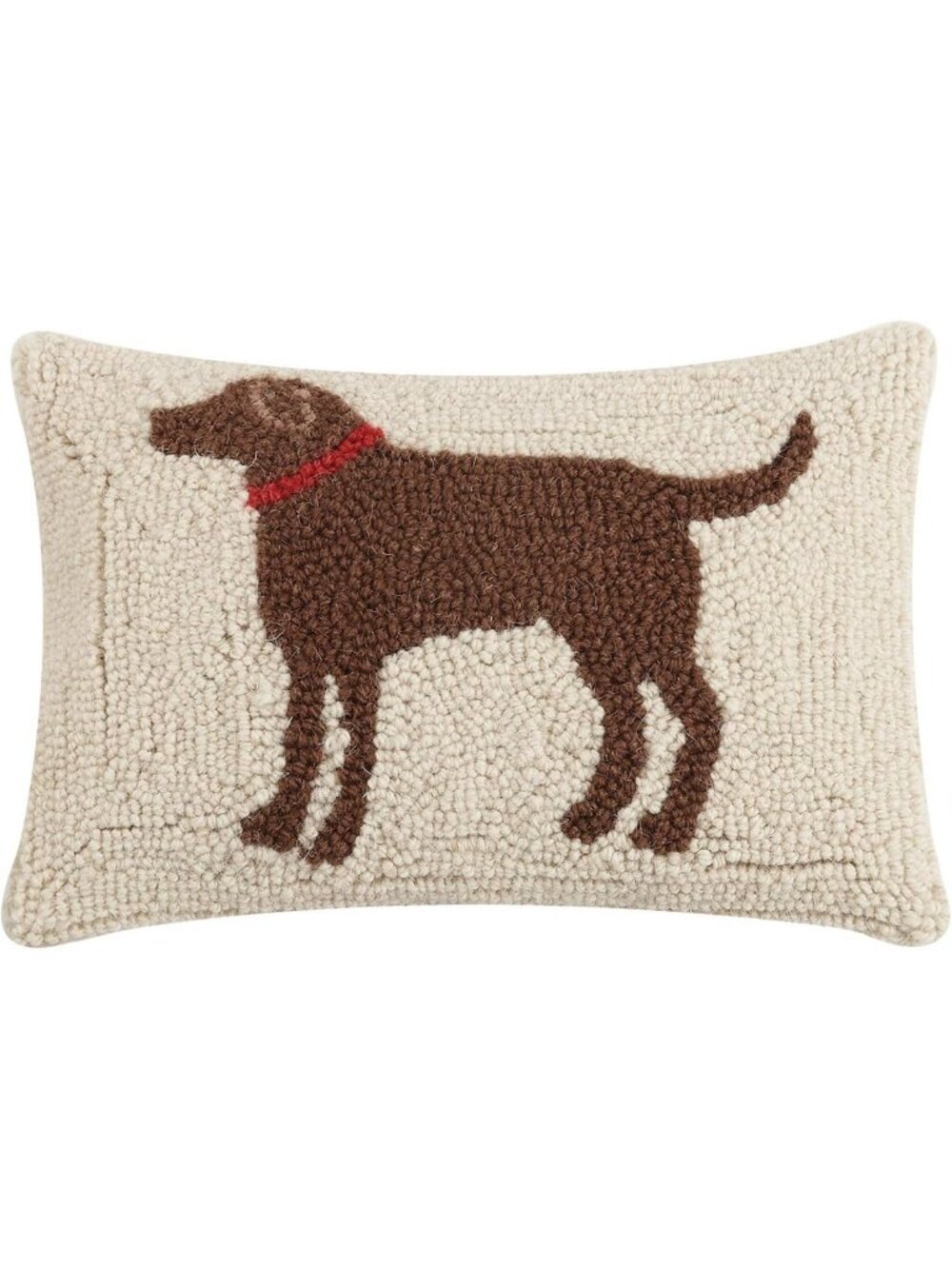 Cozy Brown Dog Wool & Cotton Pillow, 8x12 Inch Decorative Pet Cushion